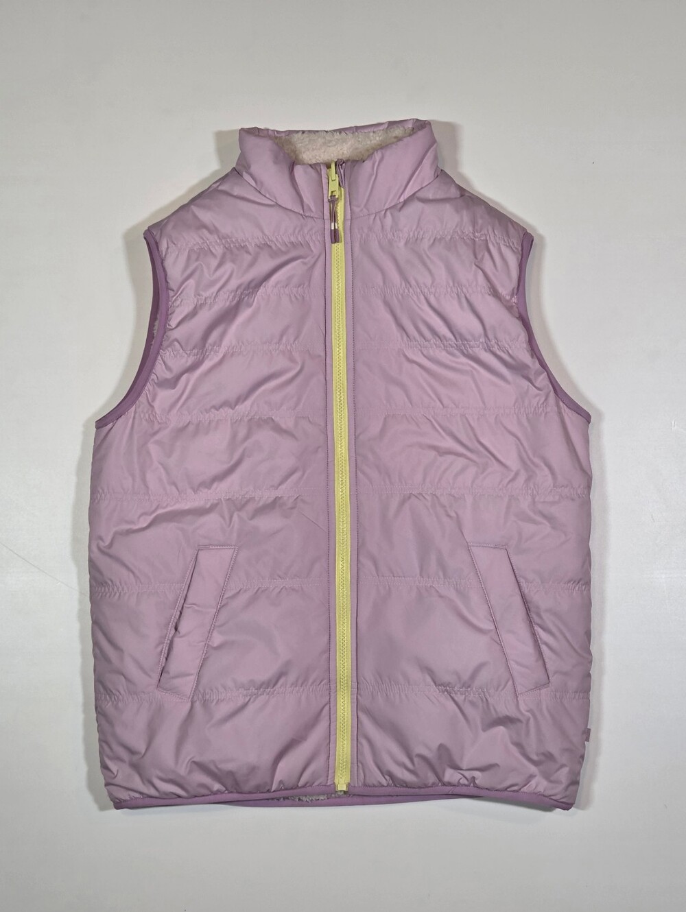 Athleta Girl Reversible So Toasty Sherpa Vest Light Purple size L/12 Puffer Kids
